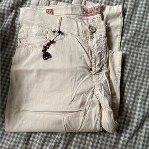 Men's Beige Chinos with Beaded Detail